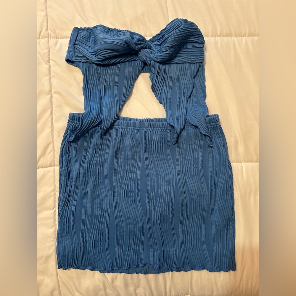 Shein Blue Two Piece Skirt Set
